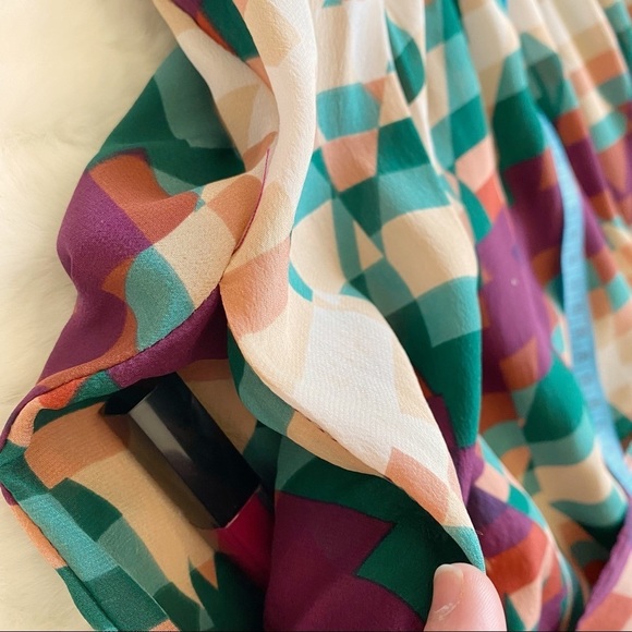 SOLD - Revolve | Line & Dot Geometric Print Silk Dress - Picture 8 of 13